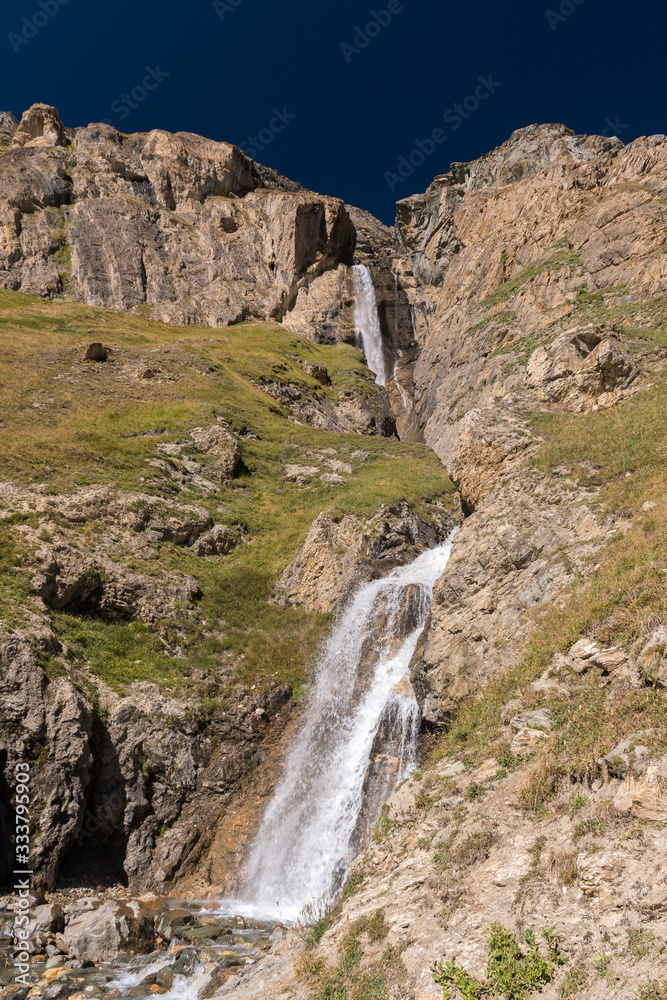 Waterfall in the Valley of Rhemes in the alpine region of Aosta Valley (northern Italy)