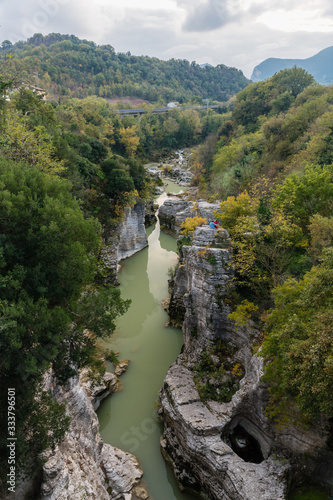 Tableau sur toile "Marmitte dei Giganti", a small along the river Metauro located near Fossombrone