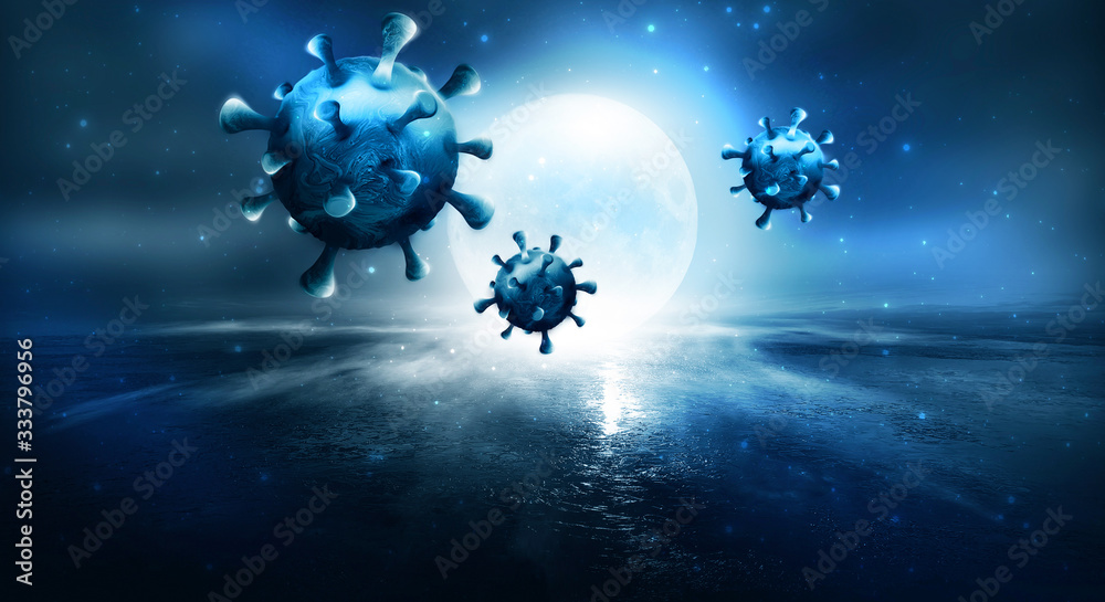 Covid-19, coronavirus outbreak, virus floating in a cellular environment, coronaviruses influenza background, viral disease epidemic, 3D иллюстрация of virus, organism, virus seen micro. Covid-19, coronavirus outbreak, virus floating in a cellular environment, coronaviruses influenza background, viral disease epidemic, 3D иллюстрация of virus, organism, virus seen micro.