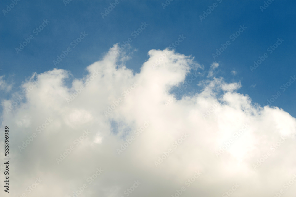 Soft White clouds in the blue sky, Blue sky and clouds background.