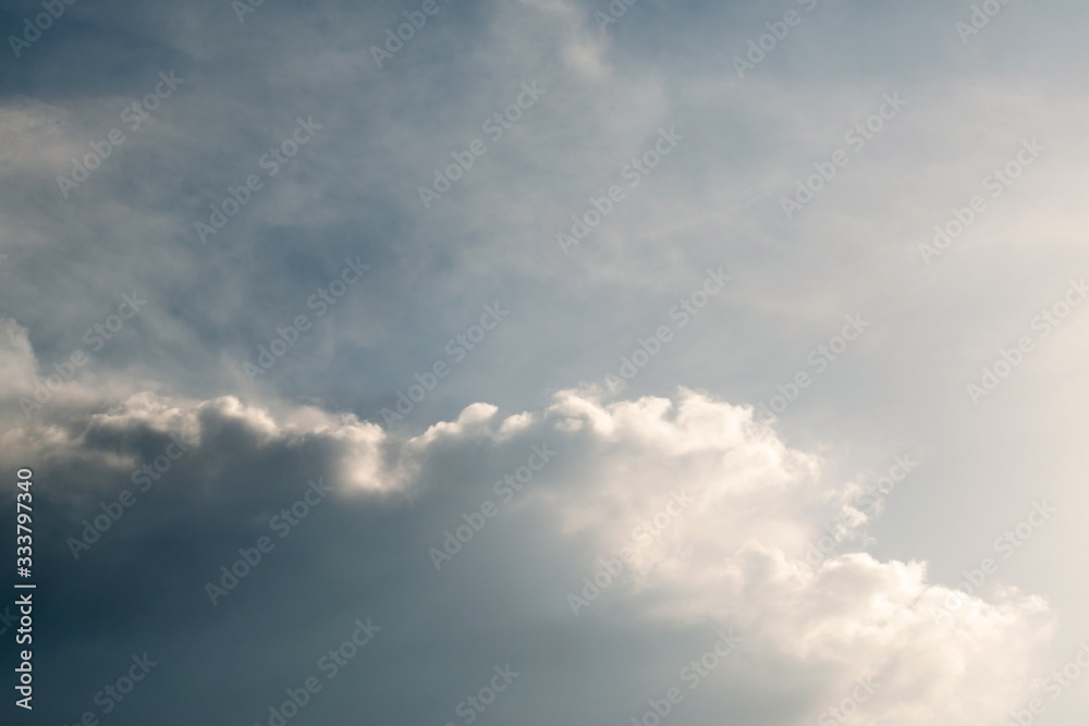 Soft White clouds in the blue sky, Blue sky and clouds background.