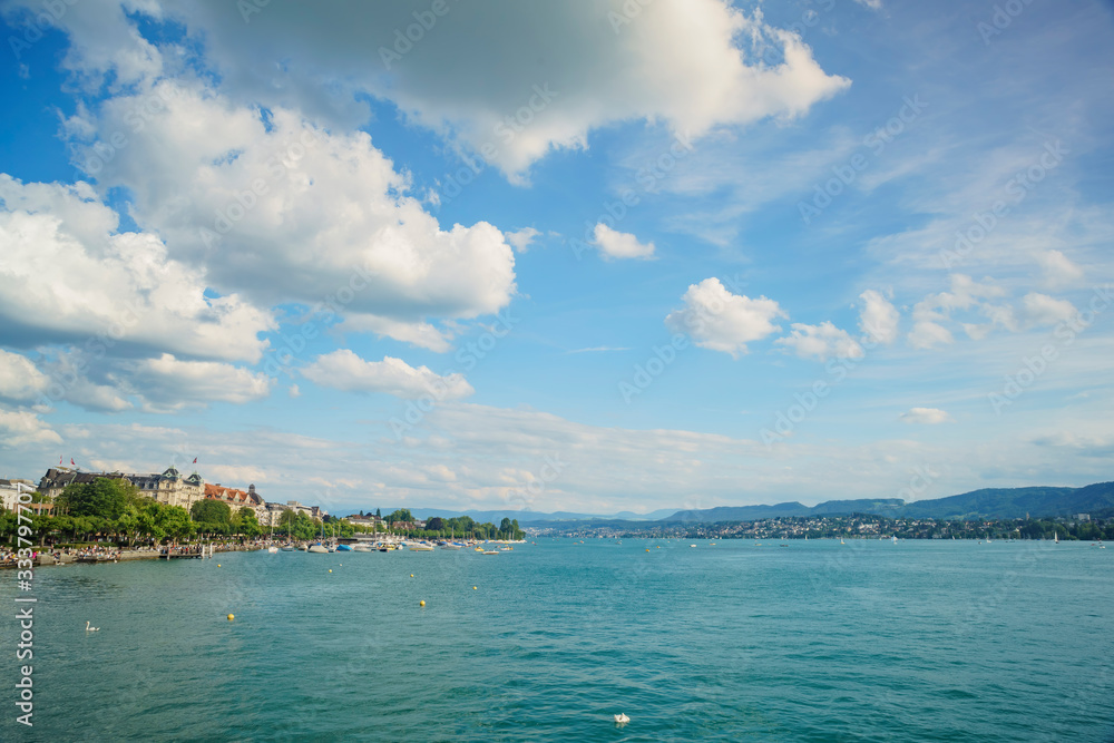 Beautiful landscape around Zurich Lake