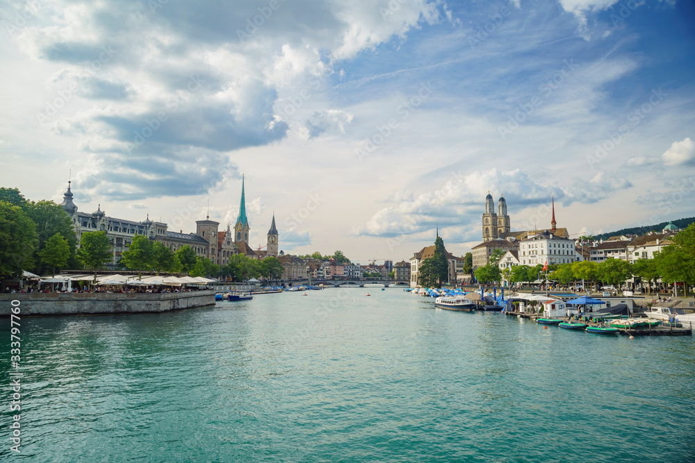 Afternoon cityscape of Zurich