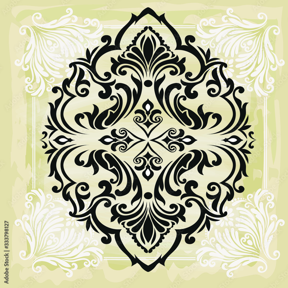 Oriental vector damask patterns for greeting cards and wedding invitations. Oriental vector damask patterns for greeting cards and wedding invitations.