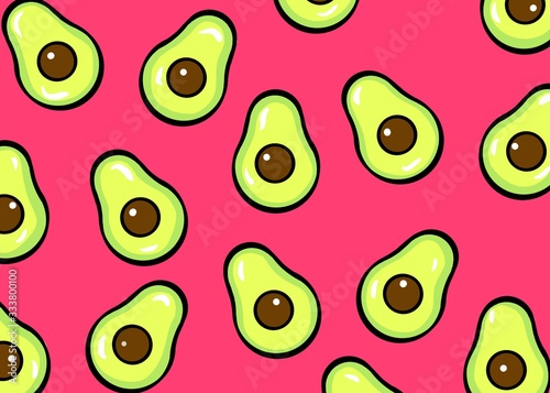 seamless pattern avocado food 