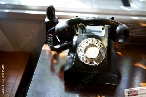 Old retro black house phone