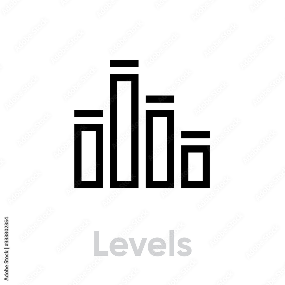 Levels icon. Editable Vector Stroke. Levels icon. Editable Vector Stroke.