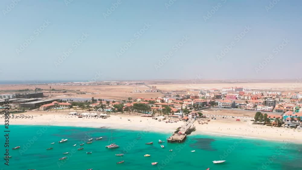 Aerial view of The pier Santa Maria in Sal Cape Verde - Cabo Verde 2020