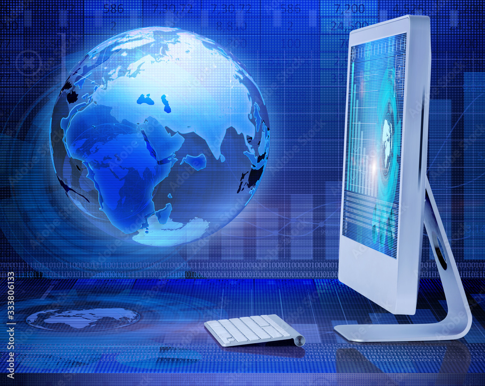 Computer screen in business concept - 3d rendering Computer screen in business concept - 3d rendering