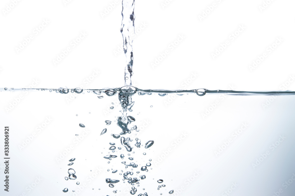 Beautiful water waves splashing in white clean water on the white background Beautiful water waves splashing in white clean water on the white background