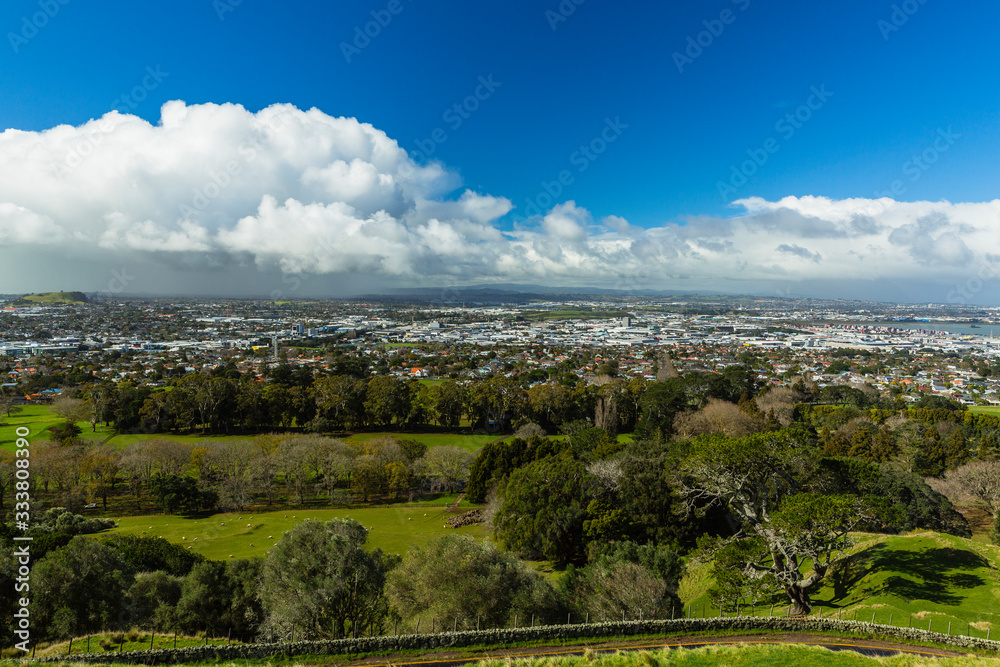 ニュージーランド　オークランドのワン・ツリー・ヒルからの眺め