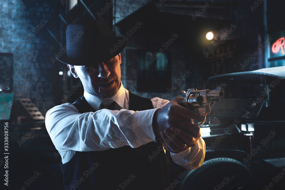 vintage Italian mafia gangster in 1930's in New York Stock-bilde | Adobe  Stock