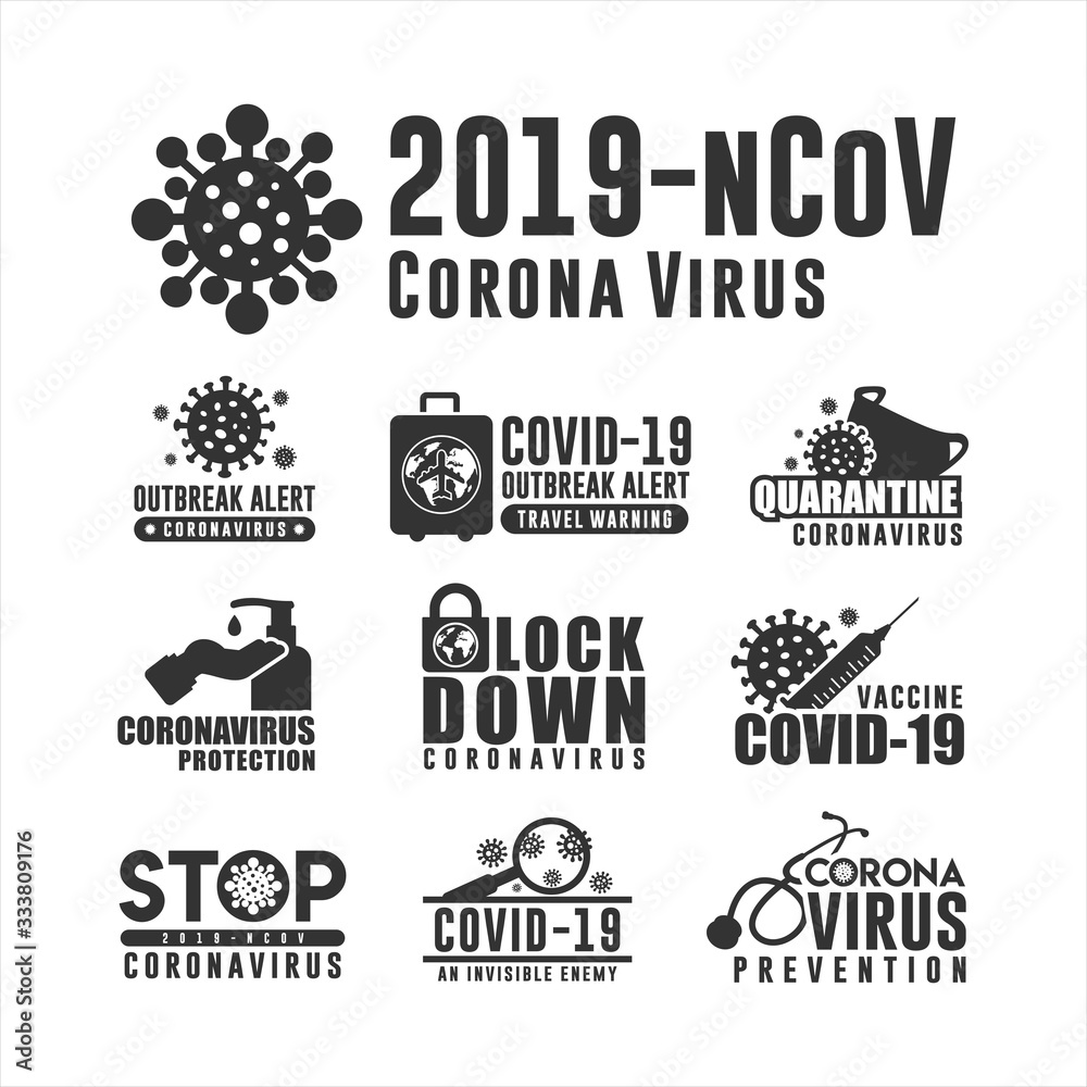 Corona virus logo ten vector design collection