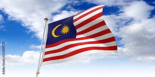 Malaysia - waving flag - 3D illustration