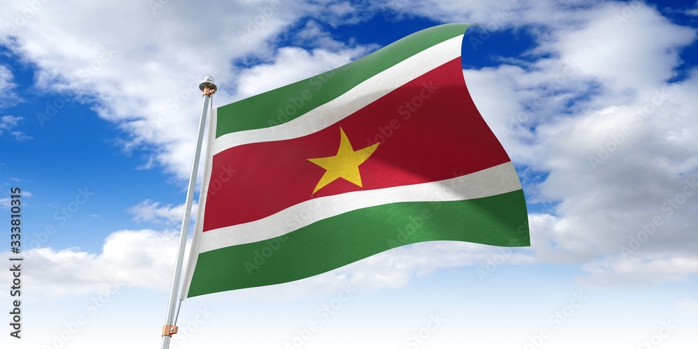 Suriname - waving flag - 3D illustration