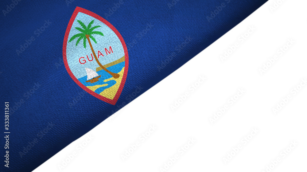 Guam flag left side with blank copy space