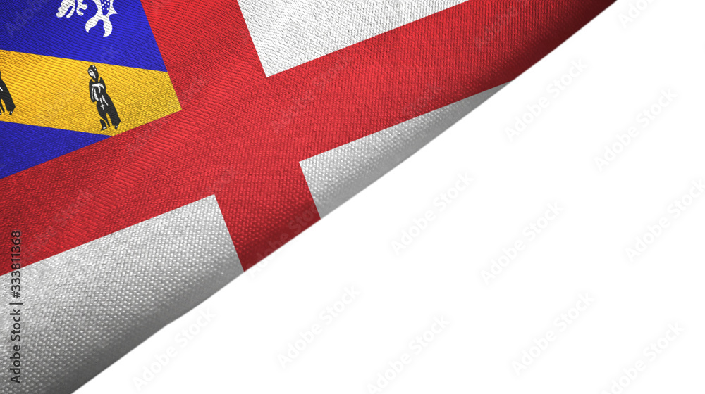 Herm flag left side with blank copy space Herm flag left side with blank copy space