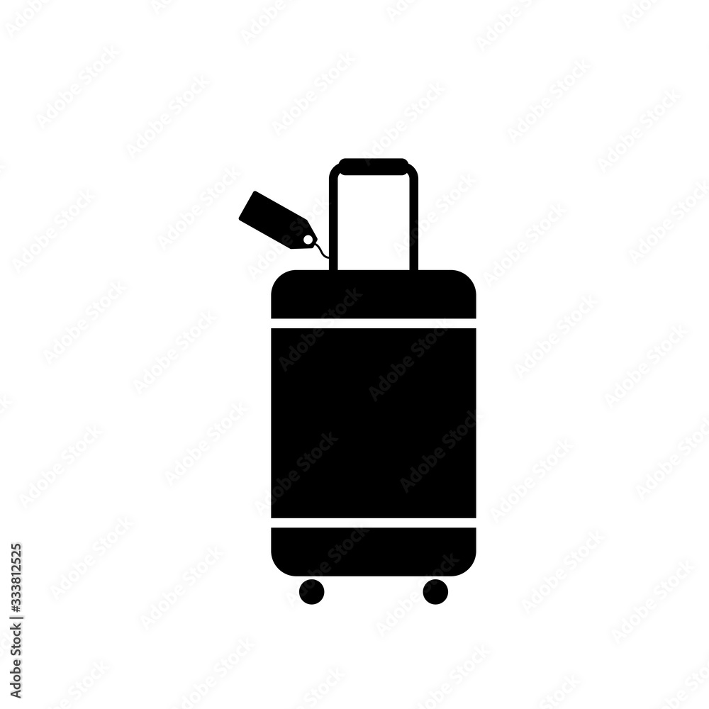 Suitcase flat vector icon illustration isolated on white background. Travel baggage sign Suitcase flat vector icon illustration isolated on white background. Travel baggage sign