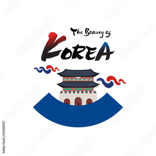 Beautiful Korean, calligraphy and Korean traditional palace emblem design