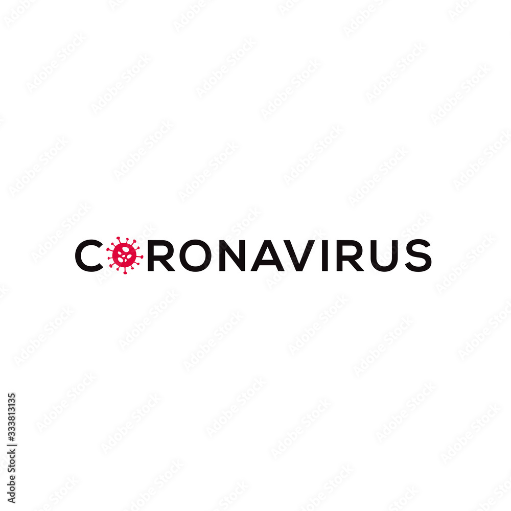 Sign caution coronavirus. Stop coronavirus. Coronavirus outbreak. Coronavirus danger and public health risk disease and flu outbreak. Pandemic medical concept with dangerous cells.Vector illustration