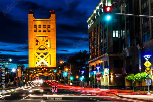 Canvastavla TOWER BRIDGE SACRAMENTO CALIFORNIA