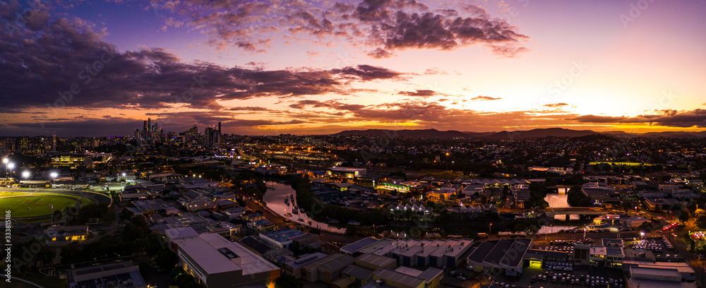 Brisbane City at Sunset