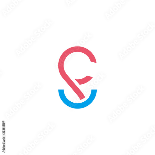 letter fu simple geometric loop line design symbol logo vector