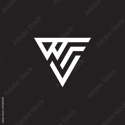 letter wr simple triangle lines art abstract geometric logo vector photo
