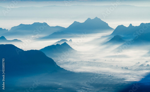 Mountains in the fog