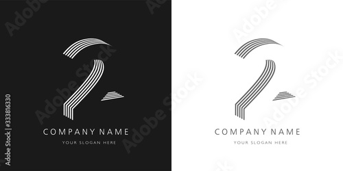 Photo 2 logo number modern design
