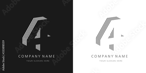4 logo number modern design