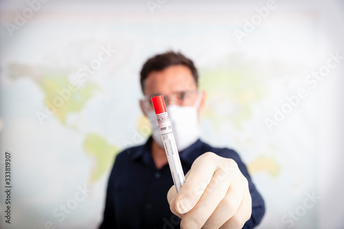 Doctor with a nasal swab