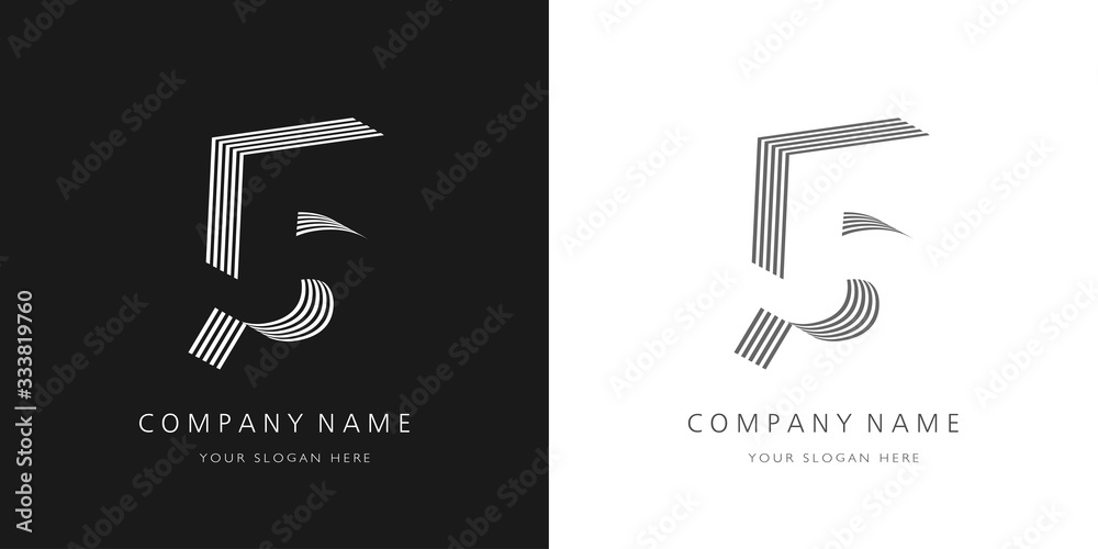5 logo number modern design - obrazy, fototapety, plakaty 