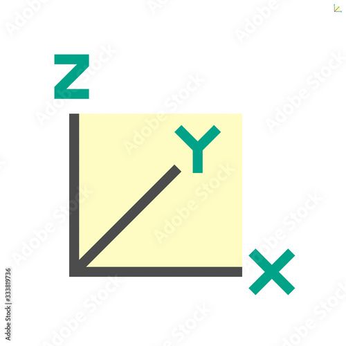 xyz axis for graph statistics display vector icon design. photo