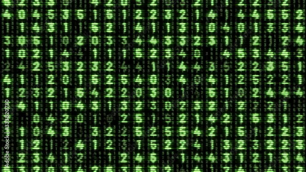 Numbers Matrix Going Through 