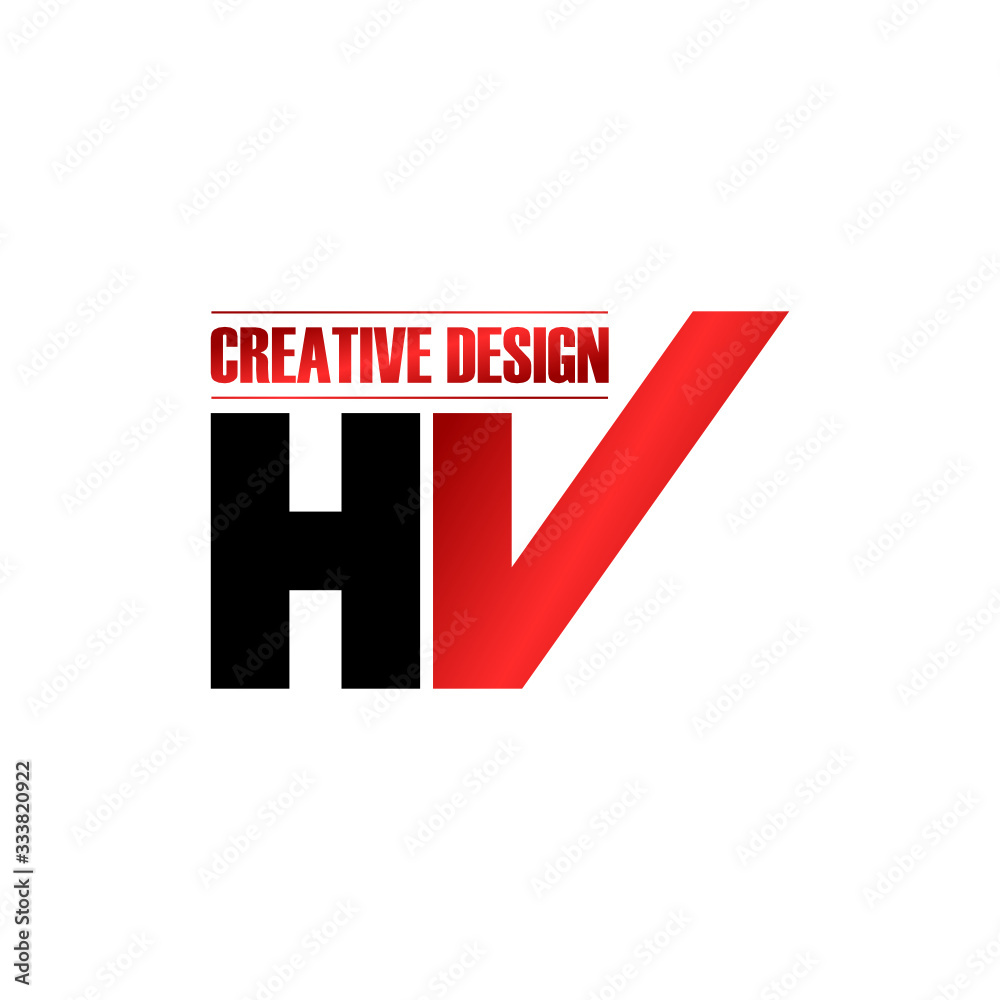 Fototapeta premium Letter HV simple logo icon design vector