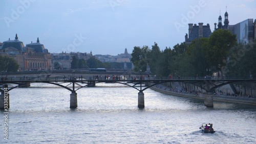 Boat passes in Paris photo