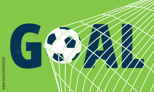 Illustration of soccer ball in goal.