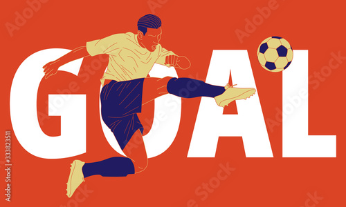 Illustration of football soccer player in action
