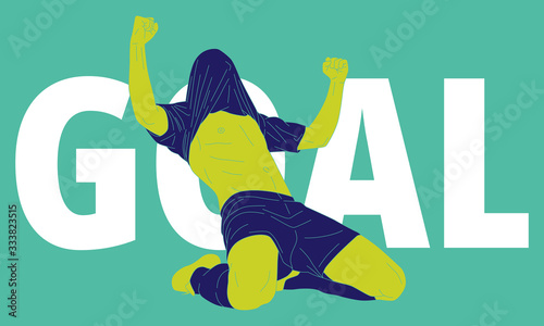 Illustration of football soccer player in action