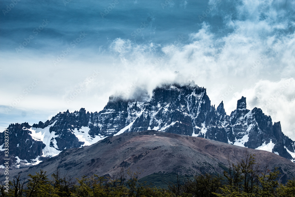 view of Andes patagonia in winter