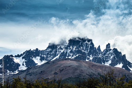 view of Andes patagonia in winter