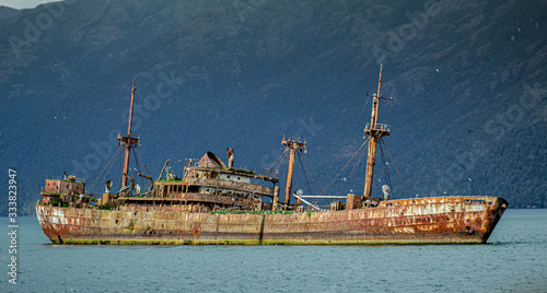 old ship in port
