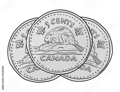 Nikel - 5 cents - Canadian Currency photo