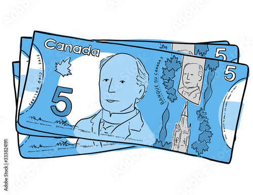 Five Dollar Bills Stack