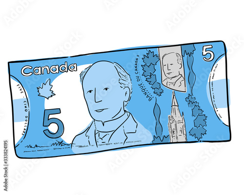 Five Dollar Bill Canadian Currency