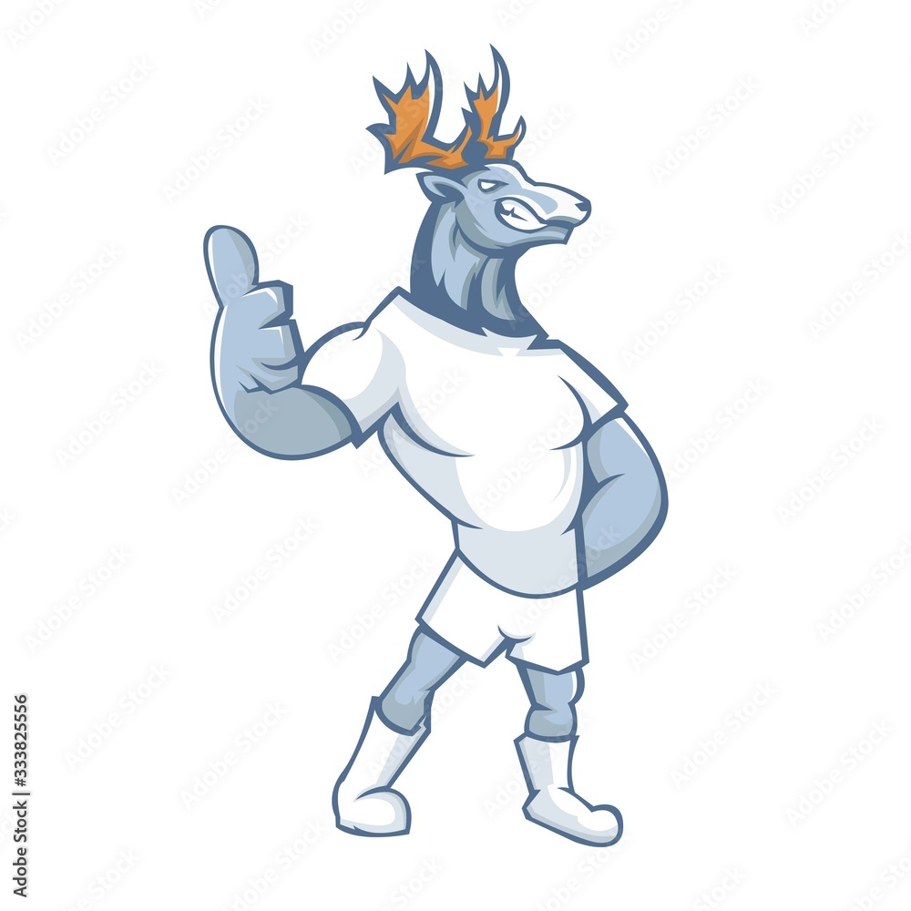 Fototapeta premium Deer mascot design with modern illustration concept style for sport team.