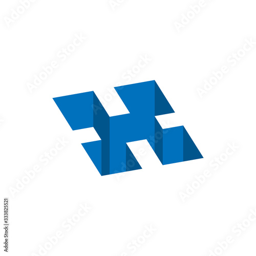 initial letter x hole logo vector