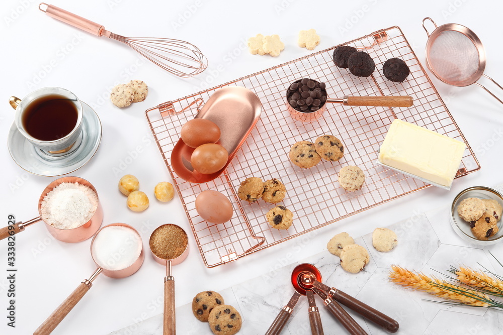 A cookie is a baked or cooked food that is typically small, flat and sweet. It usually contains flour, sugar and some type of oil or fat. A cookie is a baked or cooked food that is typically small, flat and sweet. It usually contains flour, sugar and some type of oil or fat.