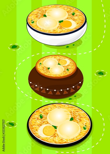 Indian Egg Biryani Non Veg Food flyer Editable Vector